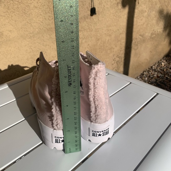 Converse blush pink platform canvas and faux shearling size 10 - Picture 4 of 14